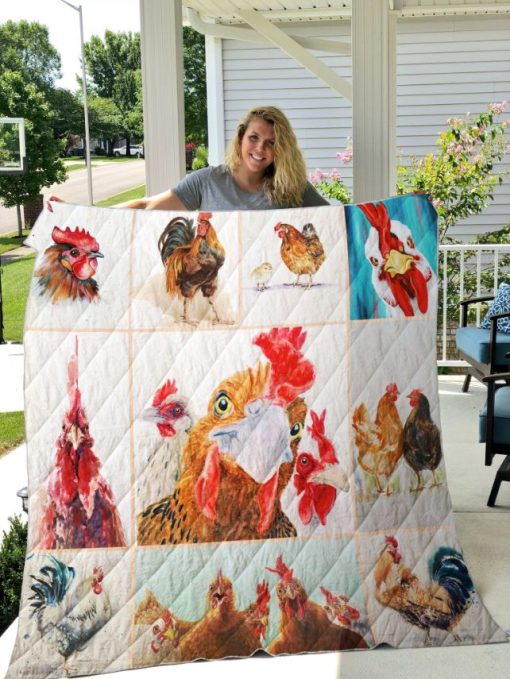 Chicken Picture Collection Quilt Blanket