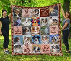 ChqdaLove6Collection0 Australian Shepherd Quilt Blanket