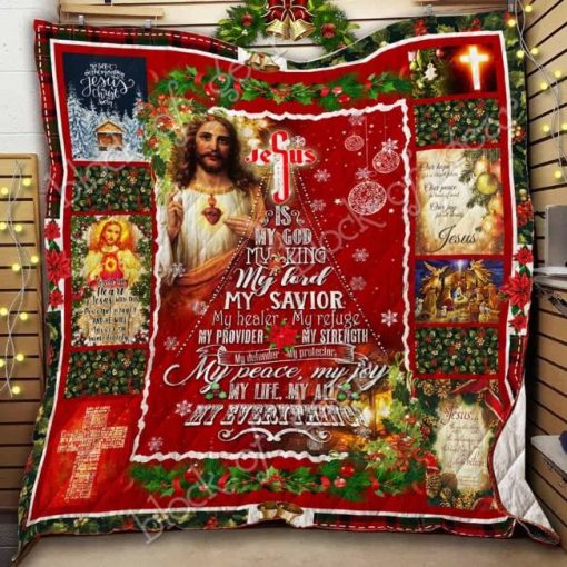 Christmas Jesus Is My God My King My E ything Quilt Blanket