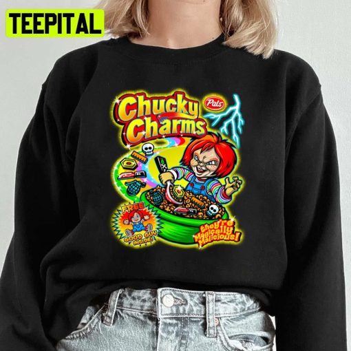 Chucky Charms Horror Cereal Parody Halloween Spooky Night Unisex Sweatshirt