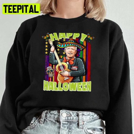 Cinco De Mayo Day Fiesta Funny Biden Halloween Spooky Night Unisex Sweatshirt