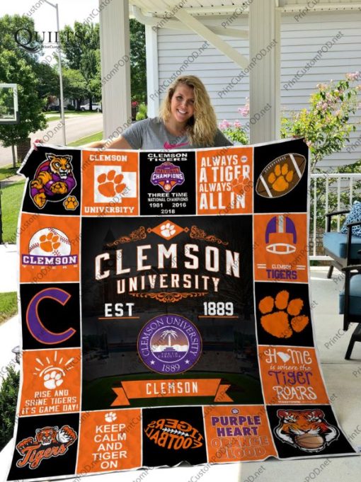 Clemson Tigers Uni sity Collected Quilt Blanket