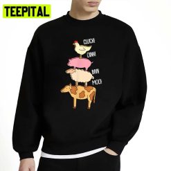 Cluck Oink Baa Moo Animal Farm Farmer Cow Pig And Chicken Unisex Sweatshirt