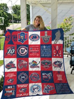 Columbus Blue Jackets Combined Quilt Blanket