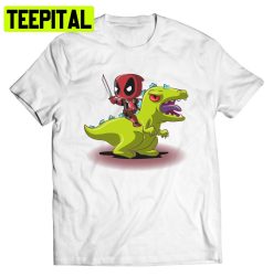 Comic Cartoon Mashup Dealpool And Dinosaur Trending Unisex T-Shirt