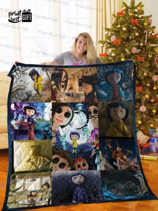 Coraline Poster Love Quilt Blanket