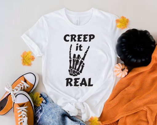 Creep It Real Skeleton Party Ghost Trick Or Treat Disney Halloween Unisex T-Shirt