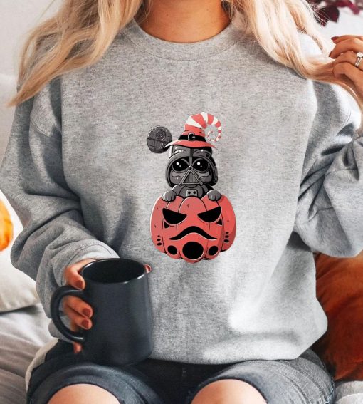 Cute Baby Dark Vader Pumkin Star Wars Dark Vader Baby Yoda World Cute Kid Disney Halloween Unisex Sweatshirt