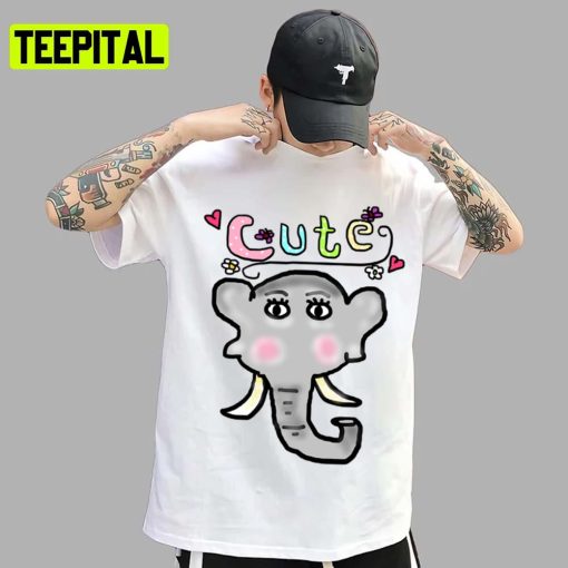 Cute Baby Elephant Face Trending Unisex T-Shirt