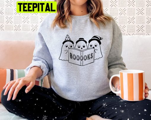 Cute Booooks Ghost Halloween Unisex Sweatshirt