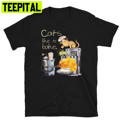 Cute Cat Lovers Cats Like To Bake Trending Unisex Shirt