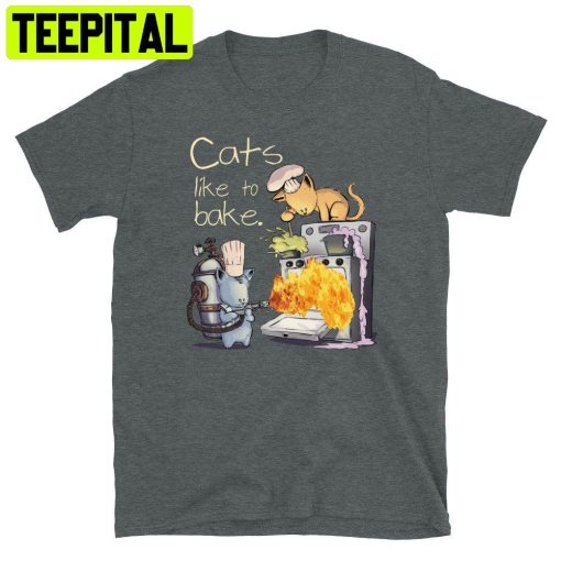 Cute Cat Lovers Cats Like To Bake Trending Unisex Shirt