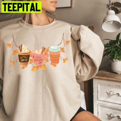 Cute Fall Coffee Lover Halloween Pumpkin Latte Drink Cup Unisex Sweatshirt