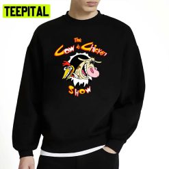 Cute Friendship Cow And Chicken Cartoon Unisex Sweatshirt