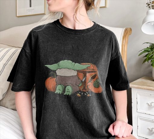 Cute Pumpkin Star Wars The Mandalorian Disney Halloween Baby Yoda Unisex Sweatshirt