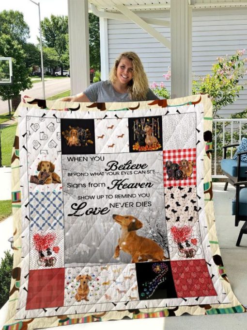 Dachshunds Signs From Heaven Show Up Ne Dies Quilt Blanket