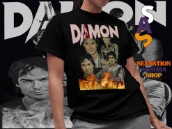 Damon Salvatore Character Actor Movie Ian Somerhalder Retro 90s Vampire Unisex T-Shirt