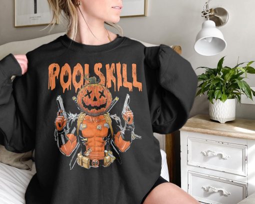 Deadpool Poolskill Vintage Marvel Deadpool Vintage Retro For Disney Halloween Unisex Sweatshirt