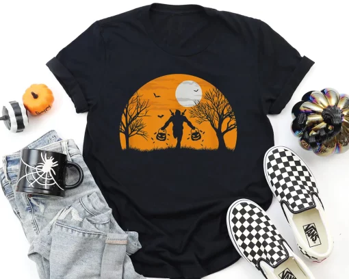 Deadpool Trick Or Treat Silhouette Halloween Marvel Comics Holiday Unisex T-Shirt