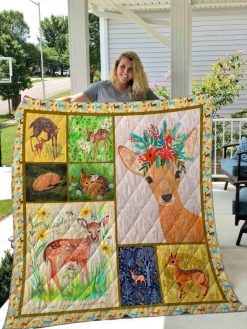 Deer Illus Collection Quilt Blanket