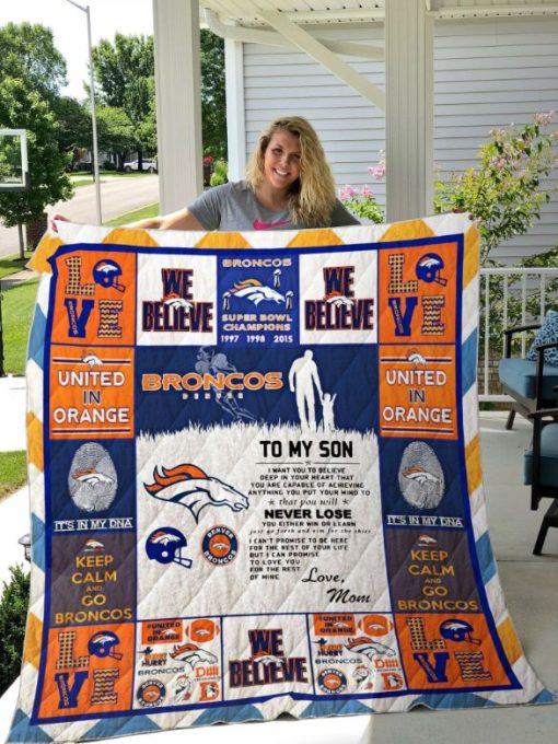 Den Broncos, To My Son Quilt Blanket