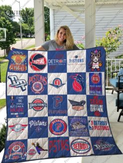 Detroit Pistons Combined Quilt Blanket