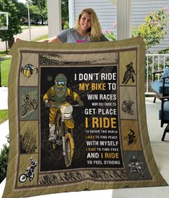 Dirt Bike Don’t Ride My Bike To Win Race Quilt Blanket