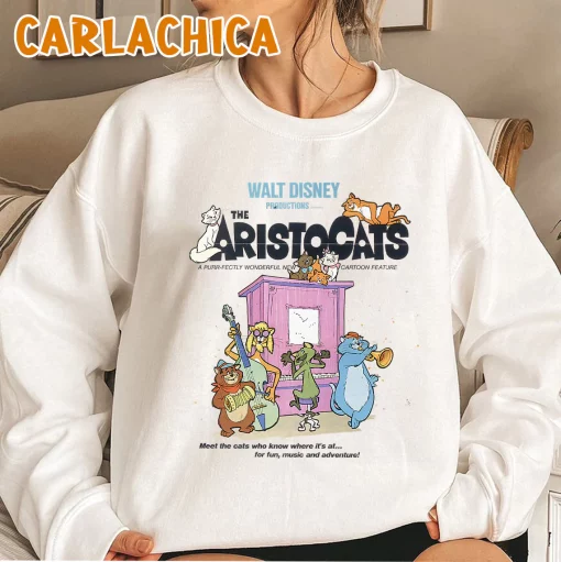 Disney The Aristocats Cats Playing Piano Disney Kid Unisex Sweatshirt