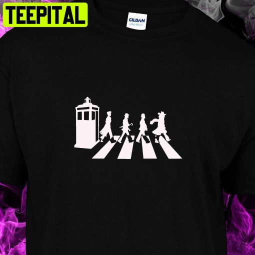 Doctor Who All The Doctors Meets Abbey Road The Beetles Spoof Trending Unisex T-Shirt