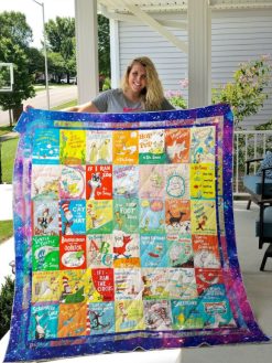 Dr. Seuss Books E ywhere Quilt Blanket