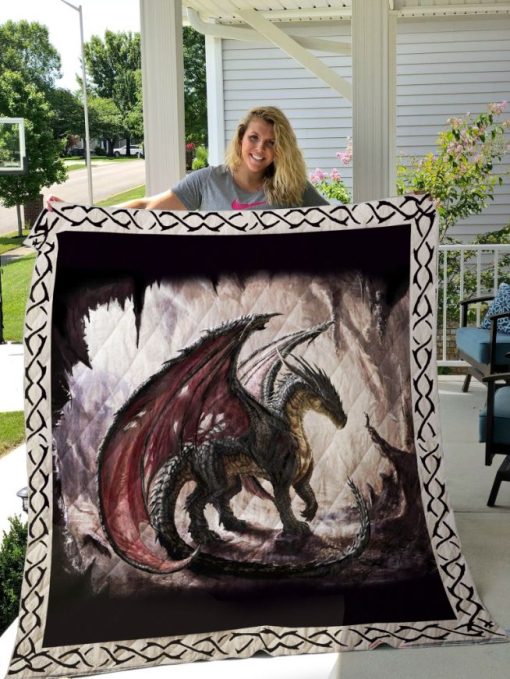 Dragon In The Cave Dragon Lo Quilt Blanket