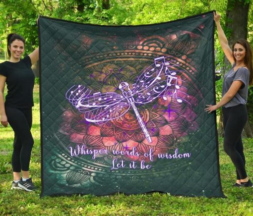 Dragonflies Theme Whisper Words Of Wisdom Let It Be Quilt Blanket