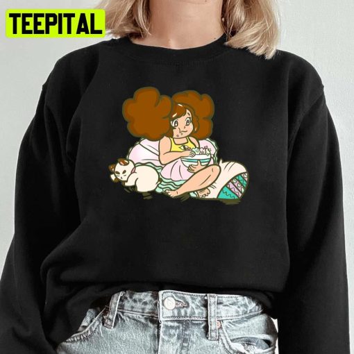 Eating Popcorn Bee And Puppycat Unisex Sweatshirt