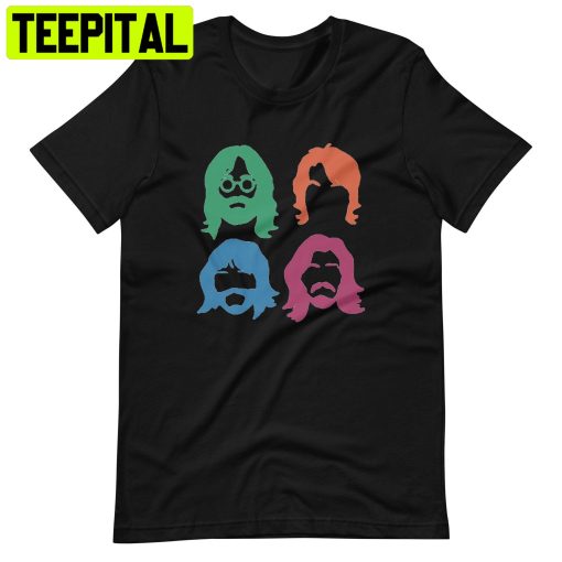 Fab Four Faces Psychedelic Musician Unisex T-Shirt