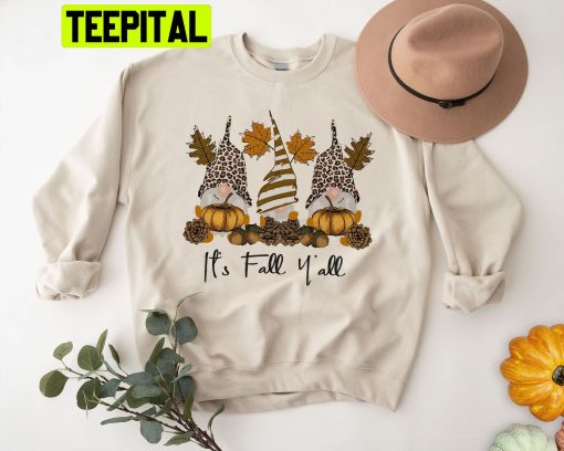 Fall Gnomes It’s Fall Yall Pumpkin Thankful Trending Unisex Shirt