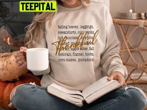 Falling Leaves Laggings Thankful Trending Unisex Sweatshirt