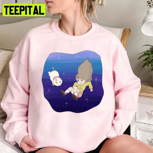 Falling Print Bee And Puppycat Unisex Sweatshirt