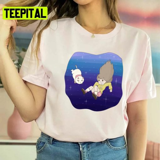 Falling Print Bee And Puppycat Unisex Sweatshirt