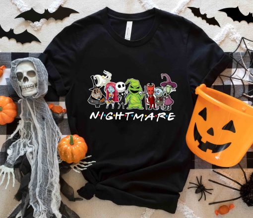 Friends Themed Squad Jack Skellington Disney Halloween Nightmare Before Christmas Unisex T-Shirt