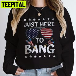 Funny 4th Of July I’m Just Here To Bang Usa Flag Sunglasses Unisex Shirt