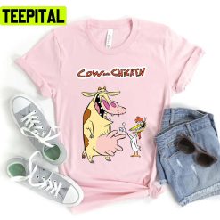 Funny Cartoon Cow And Chicken Cartoon Unisex T-Shirt