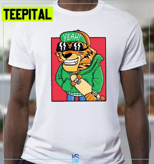 Funny Tiger On Skateboard Trending Unisex Shirt