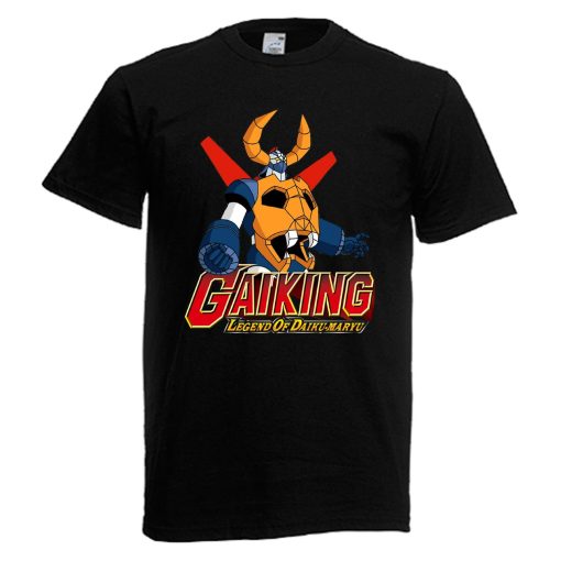 Gaiking Mazinger Japan Super Robot Cartoon Mens Black Navy T-Shirt