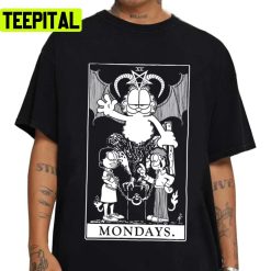 Garfield Tarot Mondays White Ink Halloween Design Unisex T-Shirt