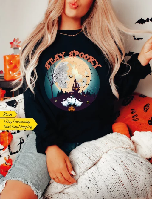 Gift Stay Spooky Spooky Season Disney Halloween New Art T-Shirt