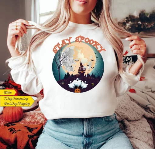 Gift Stay Spooky Spooky Season Disney Halloween New Art T-Shirt