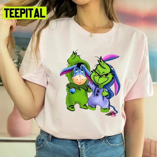 Grinch And Eeyore Wearing Costume Unisex T-Shirt