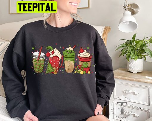 Grinch Coffee Cup Disney Christmas Halloween Trending Unisex Shirt