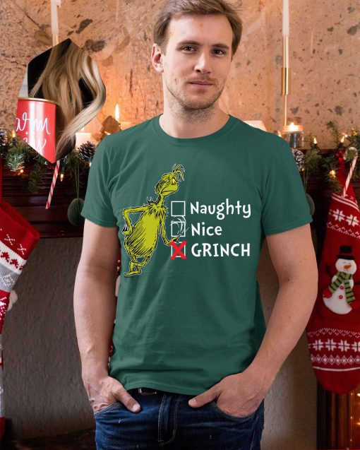 Grinch Naughty Nice Wonderful Time Of The Year Merry Christmas Trending Unisex Shirt