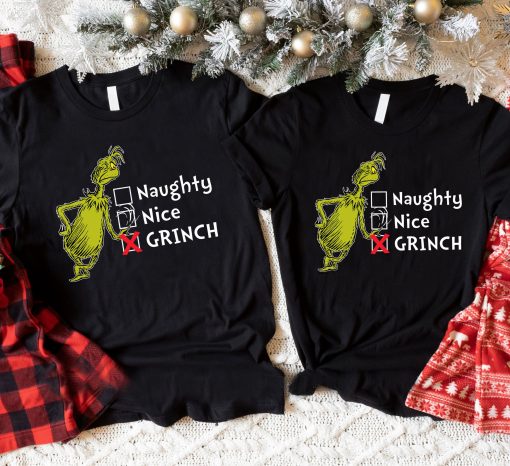 Grinch Naughty Nice Wonderful Time Of The Year Merry Christmas Trending Unisex Shirt